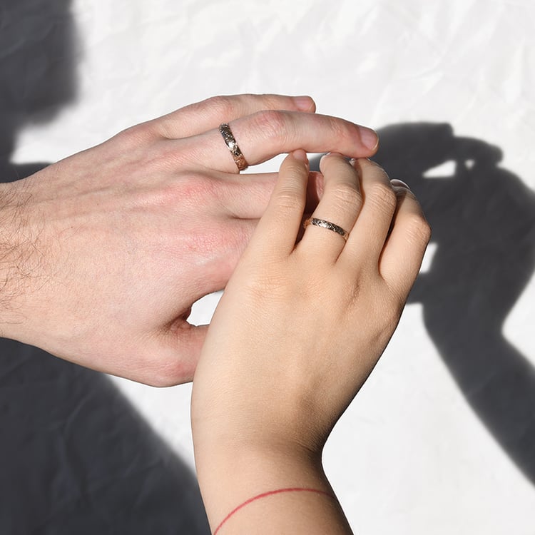 Eheringe mit von Hand gravierten Wolken Clouds 118338