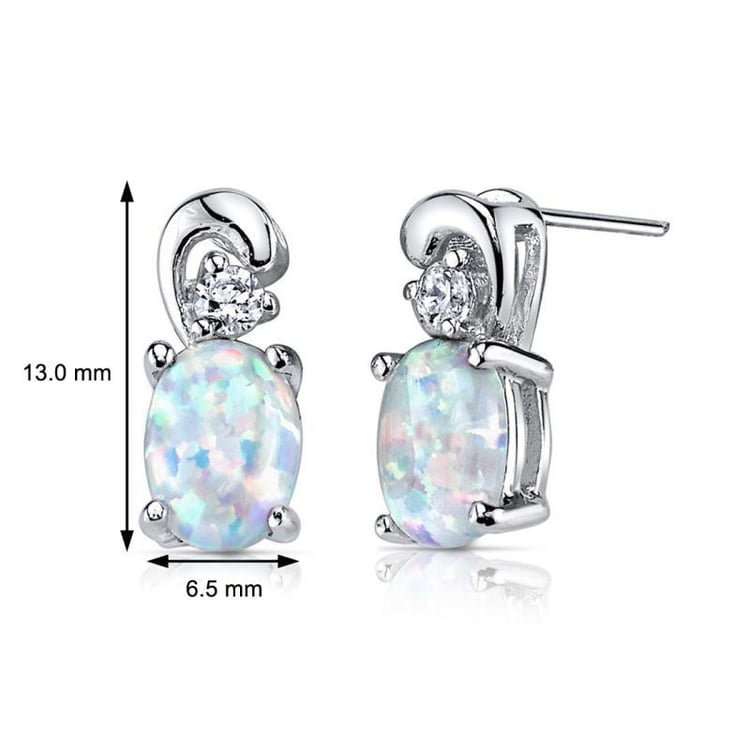 Ohrringe aus Silber mit Opalen und Zirkonia Trishanku 2545