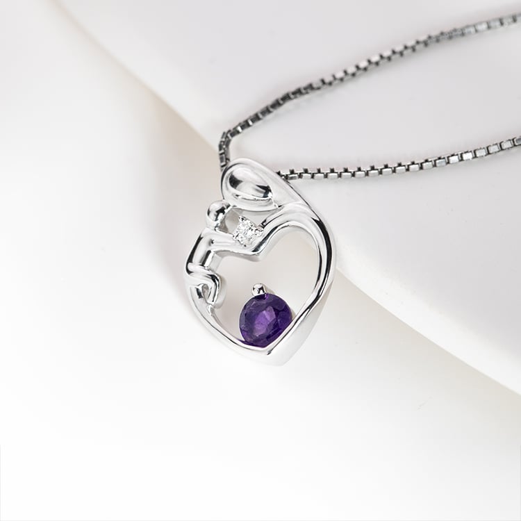 Anhänger Mutter und Kind mit Amethyst und Diamant Ella 151131