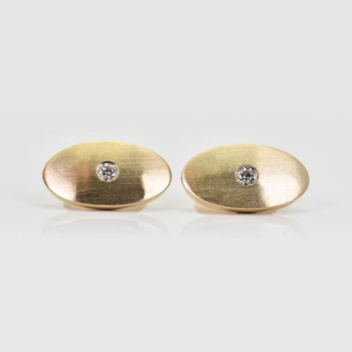 Ovale Manschettenknöpfe aus Roségold mit Diamanten Obert