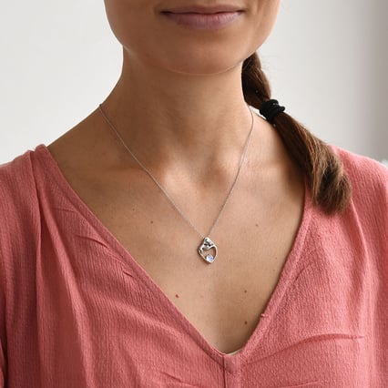 Anhänger Mutter und Kind mit Mondstein und Diamant Ella