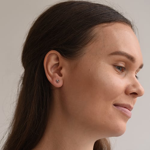 Goldene Ohrstecker mit schwarzen Diamanten Vallery