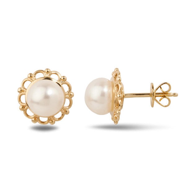 Perlenohrringe aus Gold 25074
