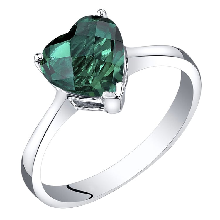 Goldener Verlobungsring mit Smaragd in Herzform Perry