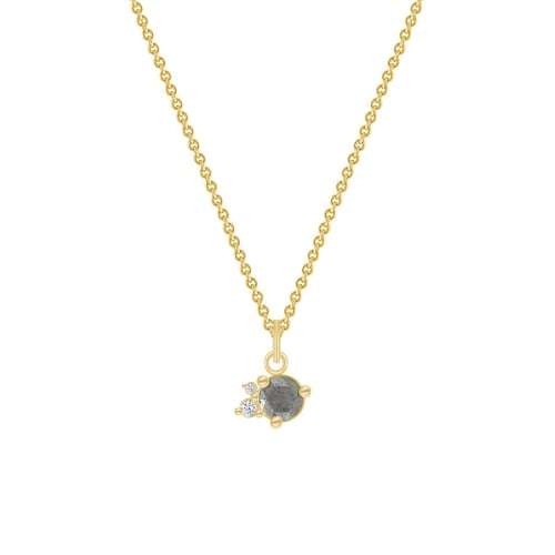 Goldener Anhänger mit Salt´n´Pepper Diamanten Niria