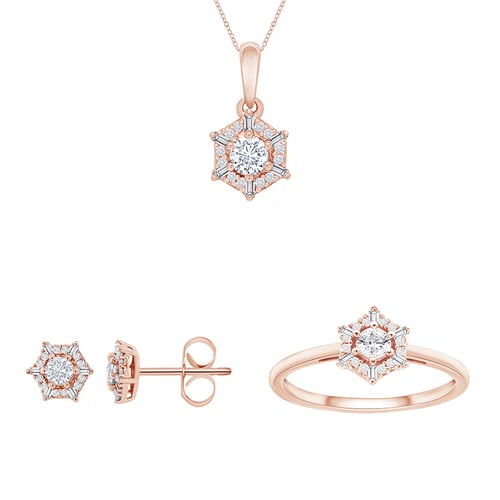 Goldenes Schmuckset mit Lab Grown Diamanten Kirstin
