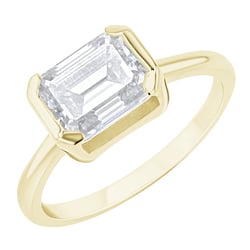 Verlobungsring mit Halblünette Lab Grown Diamanten in Emerald-Form Pompeia