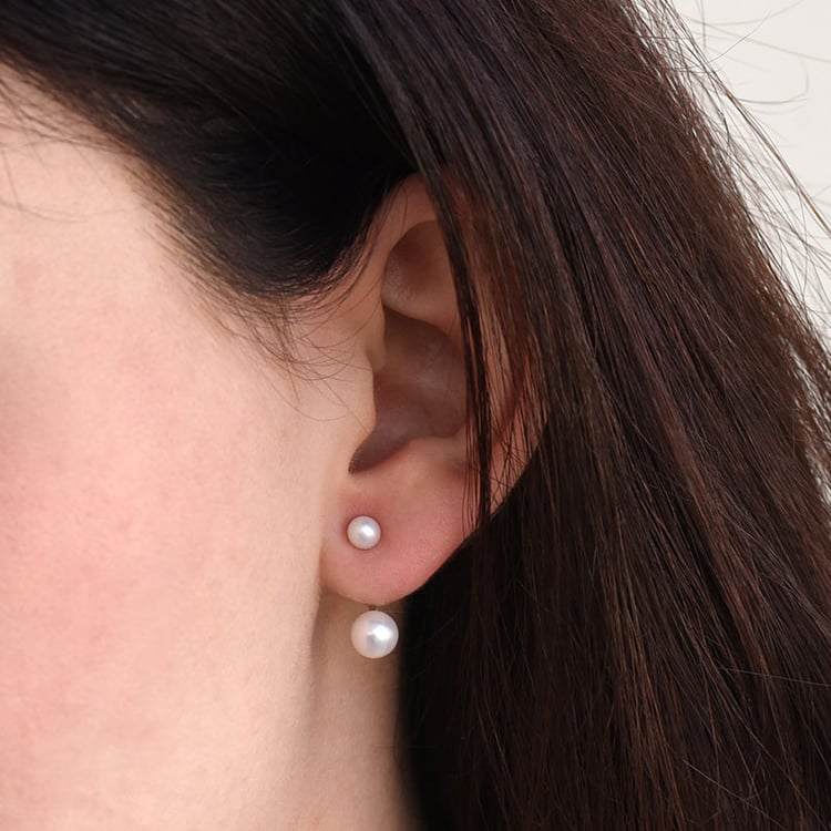 Goldene Perlenohrringe im minimalistischen Stil Norah 80911