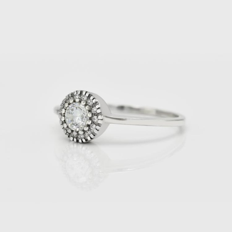 Verlobungsset mit Halo Ring und Diamanten Lieta 24353