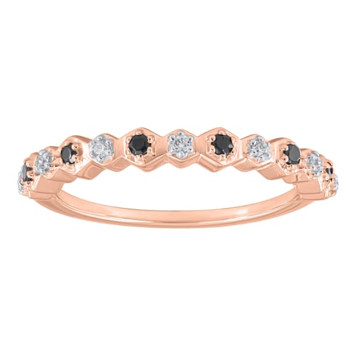 Half-Eternity-Ring aus Gold mit schwarzen und weißen Naturdiamanten Tariq