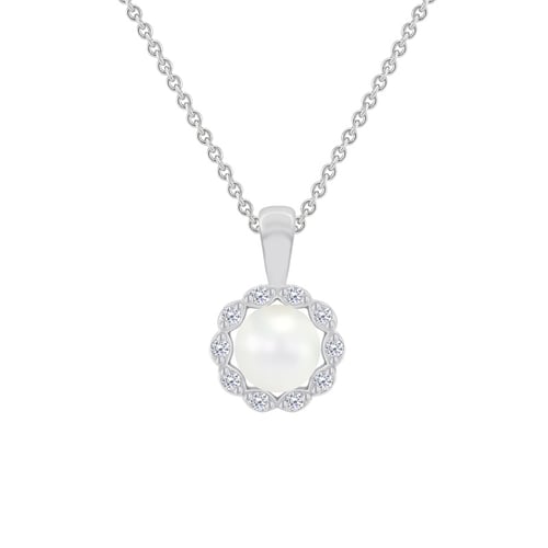 Schmuckset mit Perlen und Diamanten Kamila