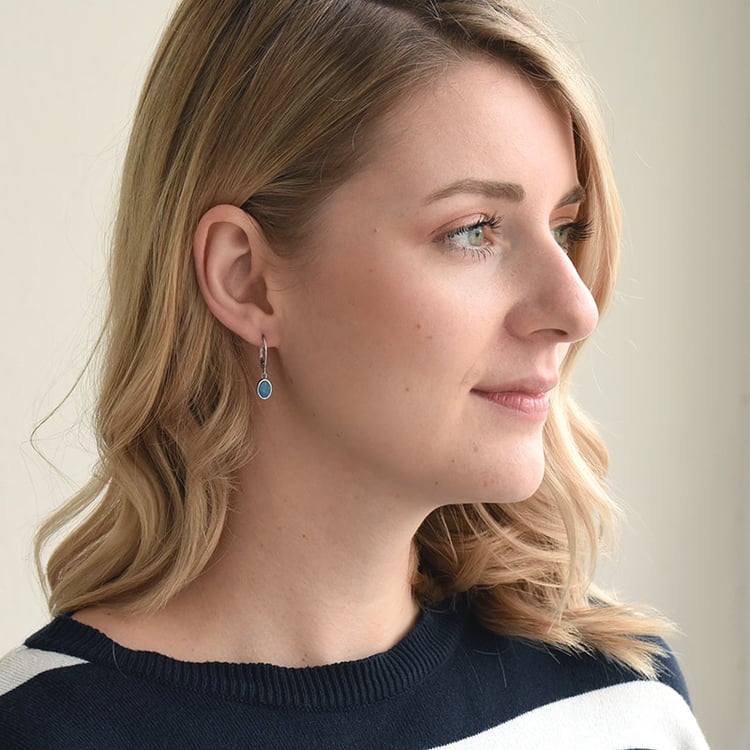 Goldene Ohrhänger mit blauen Opalen Margalo 72100