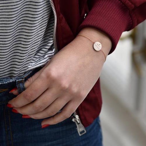 Goldarmband mit Diamanten und Gravur Shalek