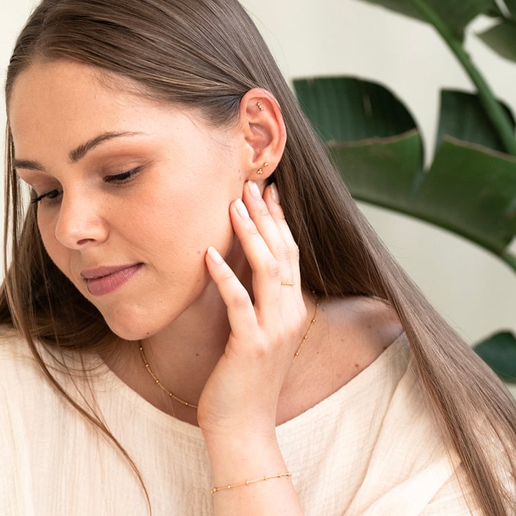 Silberne Ohrringe mit drei Kugeln Desi 143451