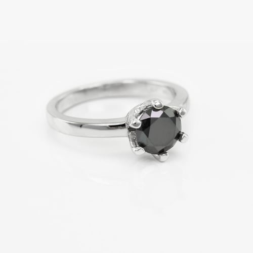Mystischer Verlobungsring mit schwarzem Diamant 1ct Mukti