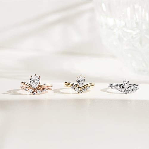 Romantisches Verlobungs-Set mit Diamantringen Leah