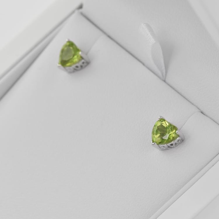 Olivin Herzchen Ohrstecker 5480