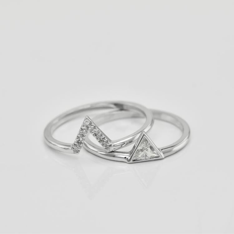 Set mit drei Ringen aus 585 Gold mit Diamanten Nizes 21537