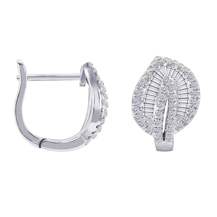 Ohrringe in Form eines Blattes voller Diamanten Priett 34573