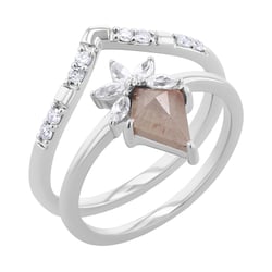 Set mit Salt and Pepper Diamanten und Moissaniten Leony