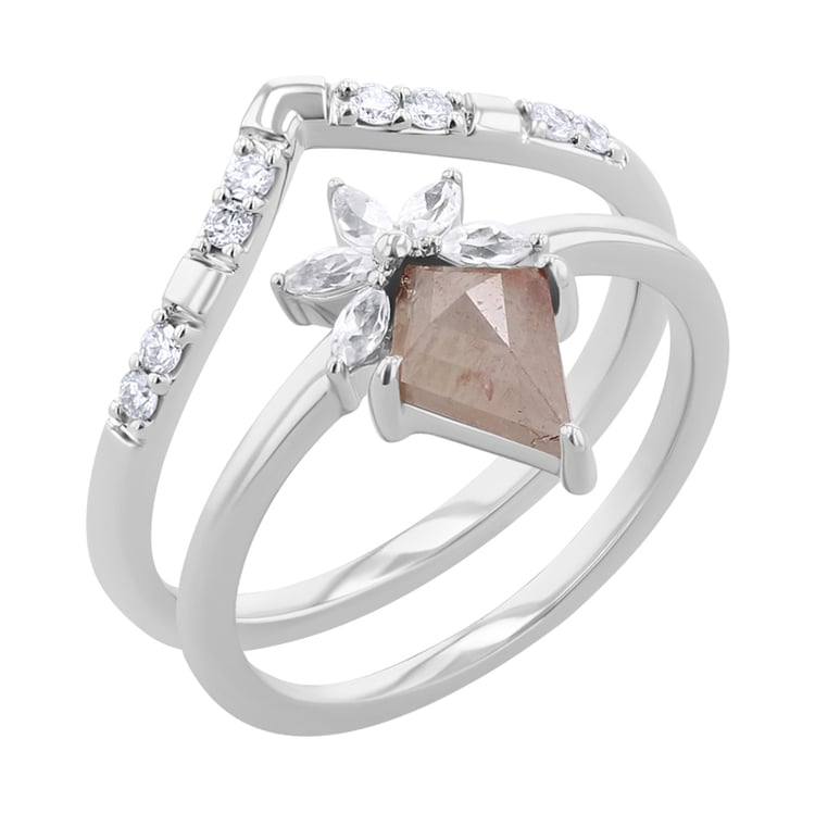 Set mit Salt and Pepper Diamanten und Moissaniten Leony