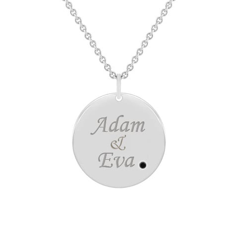 Anhänger mit schwarzen Diamanten und personalisierter Gravur Cassius 62618