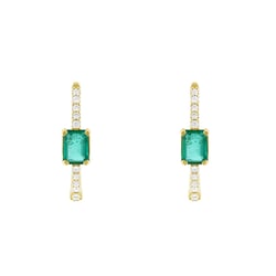 Creolen mit Diamanten und Smaragden Jade