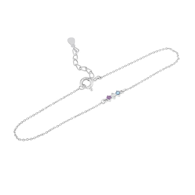 Silbernes Armband mit Amethyst, Saphir und Topas Joe