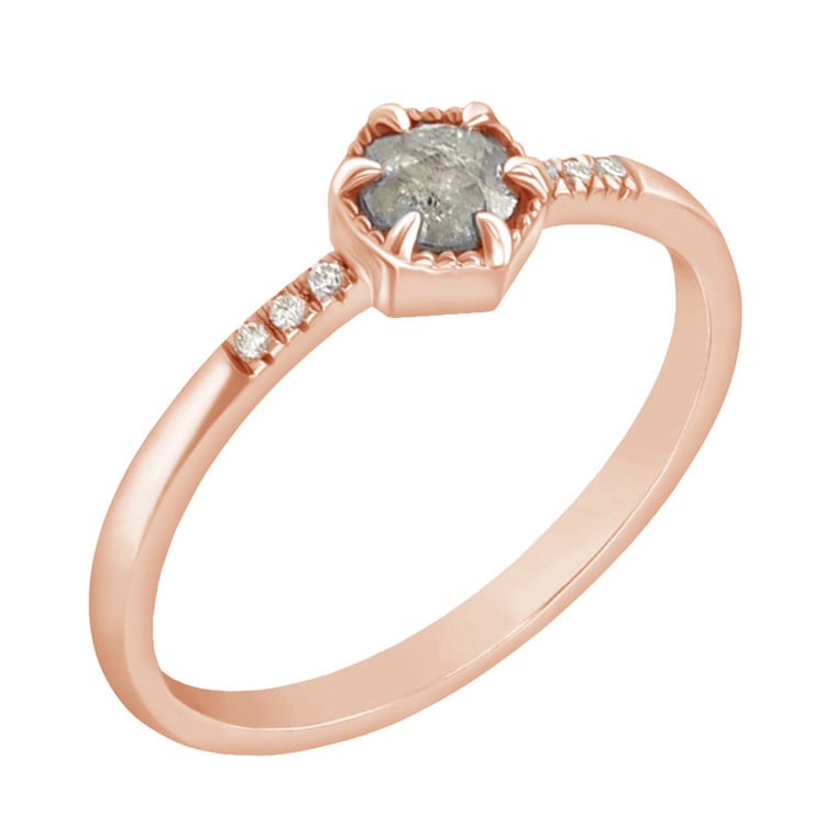 Goldring mit Salt and Pepper Diamant Granella 67244