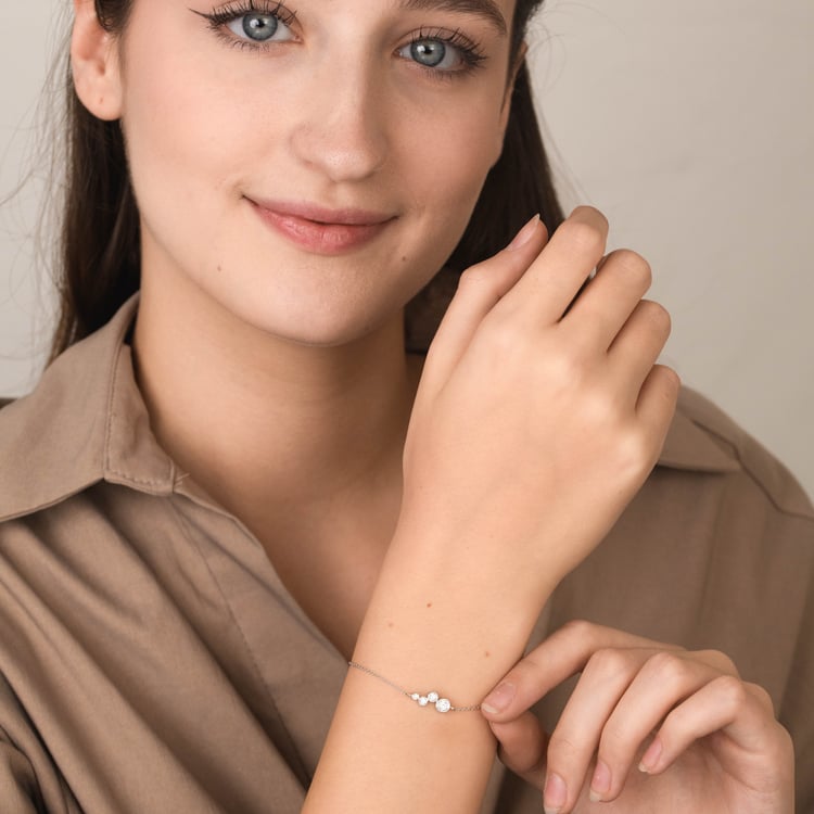 Modernes Silberarmband mit Lab Grown Diamanten Viola 165716