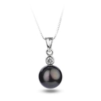 Anhänger mit schwarzer Perle und Diamanten Mananya