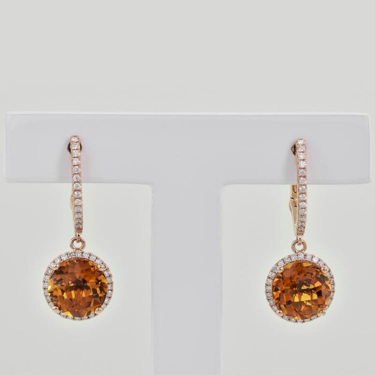 Ohrringe mit Citrinen und Diamanten 3666