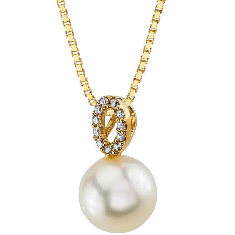 Eleganter goldener Anhänger mit Perle und Zirkonia Nana