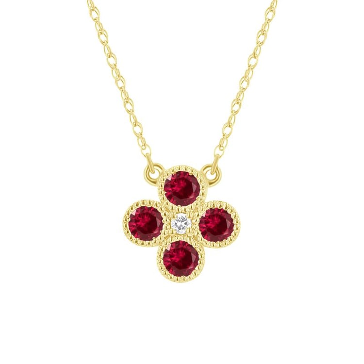 Halskette mit Rubinen und Diamant Emely