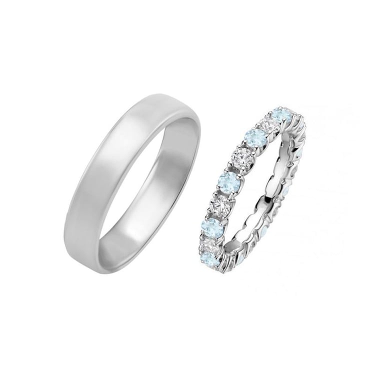 Platin Eternity Ring mit Komfort Ring Toad