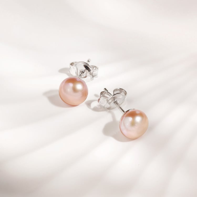 Schlichte Ohrstecker mit Lavender-Perlen 158380