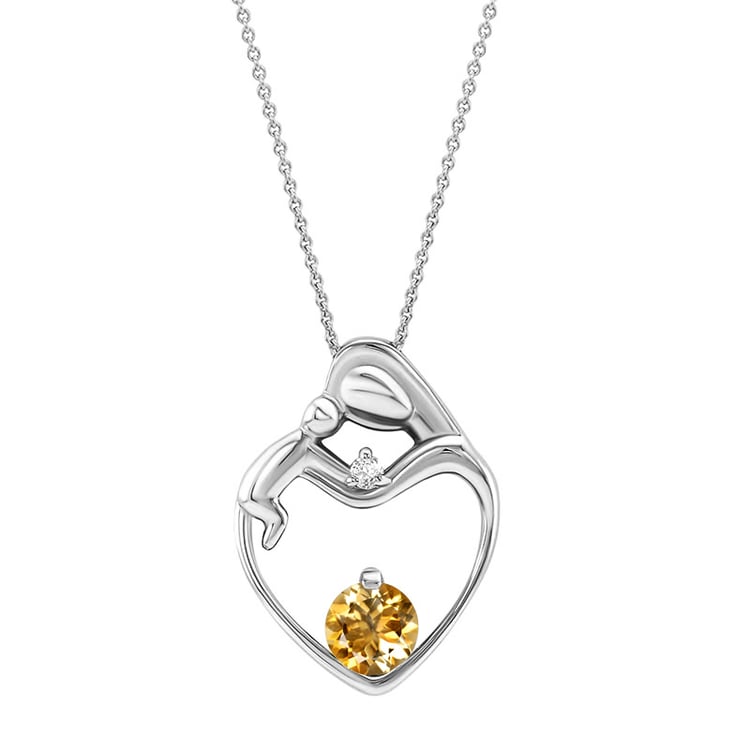 Anhänger Mutter und Kind mit Citrin und Diamant Ella