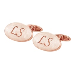 Ovale Manschettenknöpfe aus Gold mit Gravur Wardell