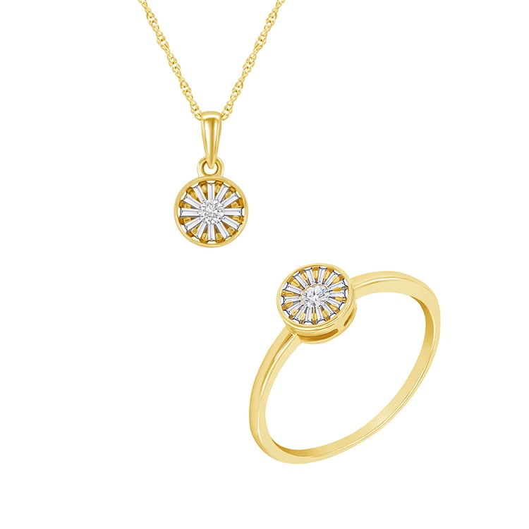 Schmuckset mit Baguette Diamanten Ubena 86952