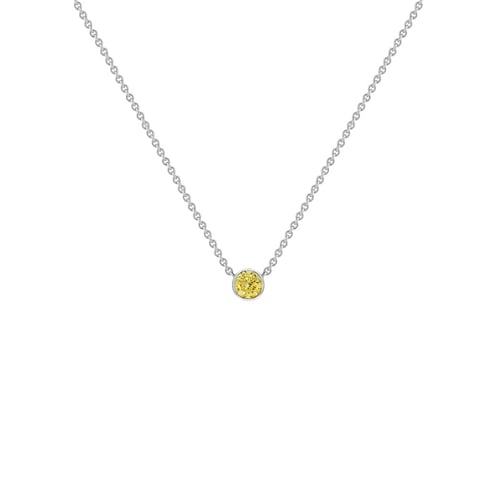 Minimalistische Halskette mit gelben Diamanten Glosie