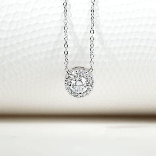 Halo-Anhänger mit Diamanten Vicky