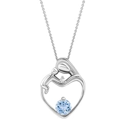 Anhänger Mutter und Kind mit Aquamarine und Diamant Ella