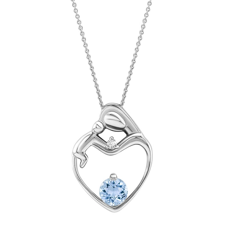 Anhänger Mutter und Kind mit Aquamarine und Diamant Ella 24249
