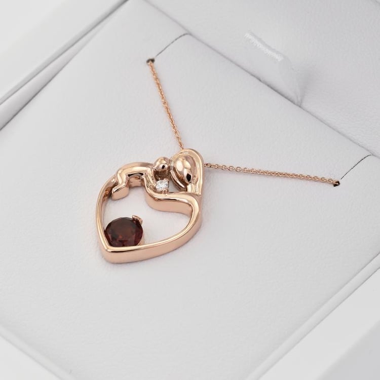 Anhänger Mutter und Kind mit Granat und Diamanten Ella 29503