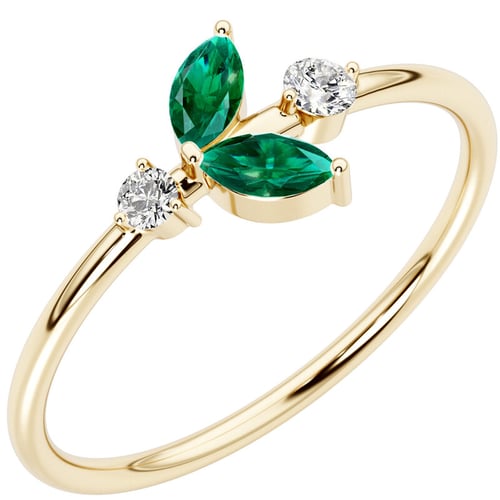 Cluster Ring mit Lab Grown Smaragden und Diamanten Chace