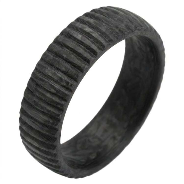 Ring aus Carbon mit unebener Oberfläche Lisa