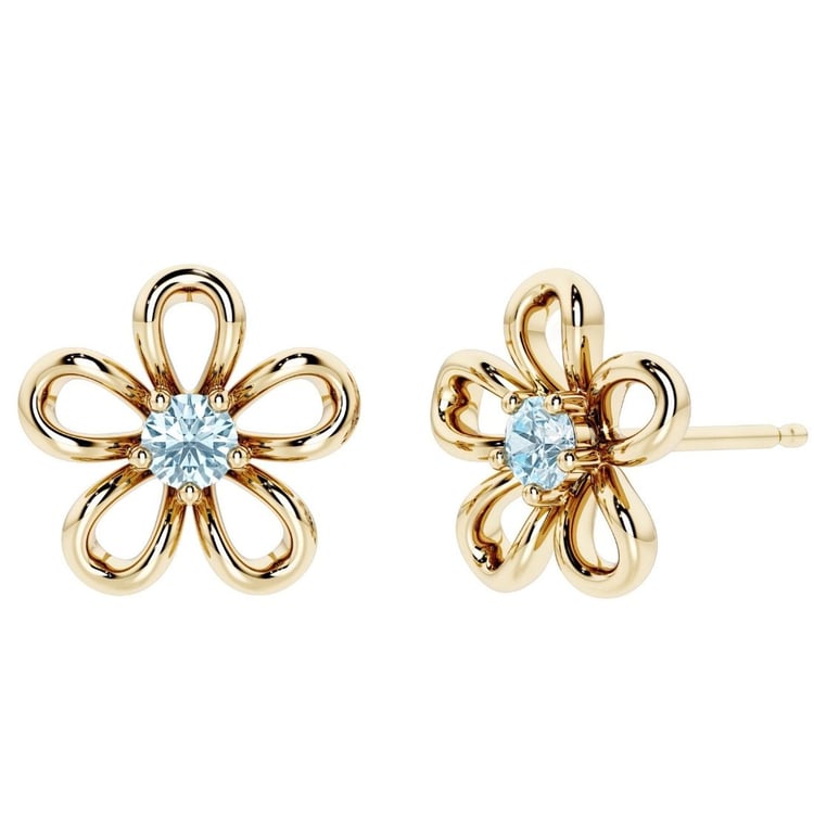 Ohrstecker in Silber mit Aquamarin