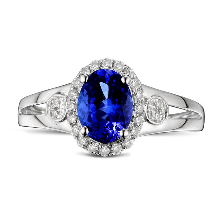 Goldring mit Tansanit und Diamanten Rhona 12703