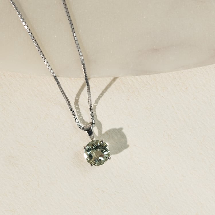 Goldener Anhänger mit grünen Amethyst Icy 138641