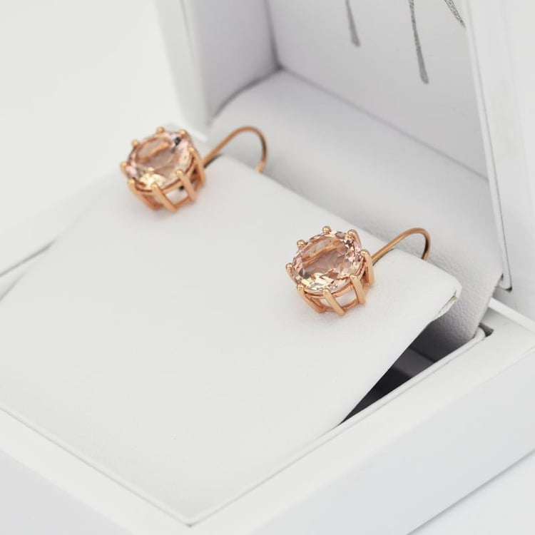 Goldene Morganit Ohrringe in Eppi-Geschenkbox 25818